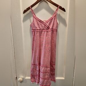 H&M Pink and White Striped Spaghetti Strap Casual Dress